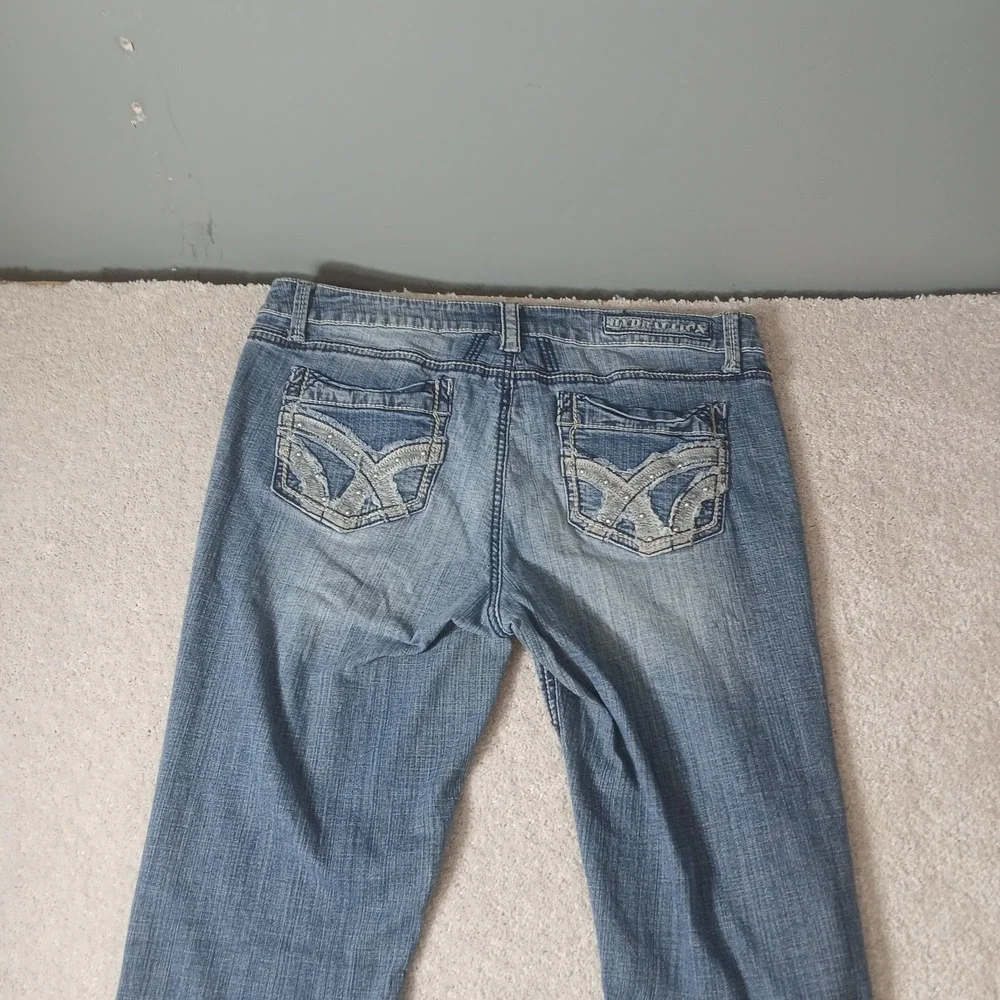 Hydraulic Lola Curvy Almost Bootcut Jeans Women 17/18 Blue Denim Distressed - Picture 13 of 15